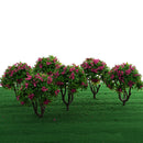 6 Pieces 1:100 HO Scale 10cm/3.39'' Model Green Trees with Rose Red Flower Layout Train Landscape Building Park Garden Forest Scenery DIY