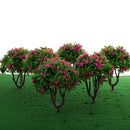 6 Pieces 1:100 HO Scale 10cm/3.39'' Model Green Trees with Rose Red Flower Layout Train Landscape Building Park Garden Forest Scenery DIY