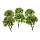 6 Pieces 1:100 HO Scale 10cm/3.39'' Model Green Trees with Rose Red Flower Layout Train Landscape Building Park Garden Forest Scenery DIY