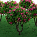 6 Pieces 1:100 HO Scale 10cm/3.39'' Model Green Trees with Rose Red Flower Layout Train Landscape Building Park Garden Forest Scenery DIY