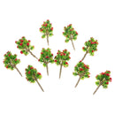10 Pieces Plastic Model Trees with Red Flower Layout Train Railroad Landscape Scenery 1:200 Z Scale Building Kits Toys DIY