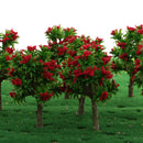 10 Pieces Plastic Model Trees with Red Flower Layout Train Railroad Landscape Scenery 1:200 Z Scale Building Kits Toys DIY