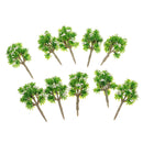 10 Pieces Plastic Model Trees with White Flower Layout Train Railroad Landscape Scenery 1:200 Z Scale Building Kits Toys DIY
