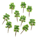 10 Pieces Plastic Model Trees with White Flower Layout Train Railroad Landscape Scenery 1:200 Z Scale Building Kits Toys DIY