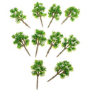 10 Pieces Plastic Model Trees with White Flower Layout Train Railroad Landscape Scenery 1:200 Z Scale Building Kits Toys DIY