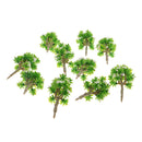 10 Pieces Plastic Model Trees with White Flower Layout Train Railroad Landscape Scenery 1:200 Z Scale Building Kits Toys DIY
