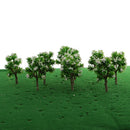 10 Pieces Plastic Model Trees with White Flower Layout Train Railroad Landscape Scenery 1:200 Z Scale Building Kits Toys DIY