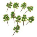 10 Pieces Plastic Model Trees with Pink Flower Layout Train Railroad Landscape Scenery 1:200 Z Scale Building Kits Toys DIY