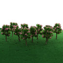 10 Pieces Plastic Model Trees with Pink Flower Layout Train Railroad Landscape Scenery 1:200 Z Scale Building Kits Toys DIY