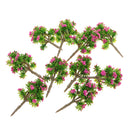 10 Pieces Plastic Model Trees with Rose Red Flower Layout Train Railroad Landscape Scenery 1:200 Z Scale Building Kits Toys DIY