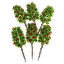 6 Pieces 18cm/7.08'' Red Flower Model Green Tree 1:64 S Scale Architectural Model Supplies Railroad House Park Street Layout Scenery