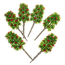 6 Pieces 18cm/7.08'' Red Flower Model Green Tree 1:64 S Scale Architectural Model Supplies Railroad House Park Street Layout Scenery