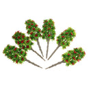 6 Pieces 18cm/7.08'' Red Flower Model Green Tree 1:64 S Scale Architectural Model Supplies Railroad House Park Street Layout Scenery