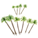10 Piece Green Mini Coconut Tree Models RR For Scenery Landscape Layout 1/75
