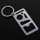 Ruler Bottle Opener Beer&Wine Cap Lifter Key Chain Key Ring 2.76'' Long for Measuring Tool Silver