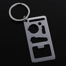Ruler Bottle Opener Beer&Wine Cap Lifter Key Chain Key Ring 2.76'' Long for Measuring Tool Silver