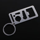 Ruler Bottle Opener Beer&Wine Cap Lifter Key Chain Key Ring 2.76'' Long for Measuring Tool Silver