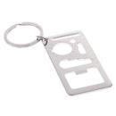 Ruler Bottle Opener Beer&Wine Cap Lifter Key Chain Key Ring 2.76'' Long for Measuring Tool Silver