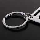 Ruler Bottle Opener Beer&Wine Cap Lifter Key Chain Key Ring 2.76'' Long for Measuring Tool Silver