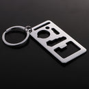 Ruler Bottle Opener Beer&Wine Cap Lifter Key Chain Key Ring 2.76'' Long for Measuring Tool Silver