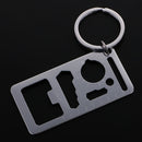 Ruler Bottle Opener Beer&Wine Cap Lifter Key Chain Key Ring 2.76'' Long for Measuring Tool Silver