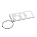 Ruler Bottle Opener Beer&Wine Cap Lifter Key Chain Key Ring 2.76'' Long for Measuring Tool Silver