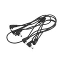 6 Way DC Power Supply Cable with EU Plug Power Adapter Black for Guitar