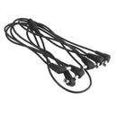 6 Way DC Power Supply Cable with EU Plug Power Adapter Black for Guitar