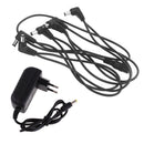 6 Way DC Power Supply Cable with EU Plug Power Adapter Black for Guitar