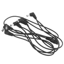 6 Way DC Power Supply Cable with EU Plug Power Adapter Black for Guitar