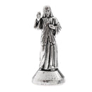Mini Jesus Christ Statue Alloy Home Decoration Ornament Holy Religious Figurine 1.96'', Silver