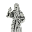 Mini Jesus Christ Statue Alloy Home Decoration Ornament Holy Religious Figurine 2.75'', Silver
