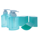 Portable 3 Pieces Press Pump Reusable Travel Size Bottles Set Makeup 288ml Blue