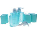 Portable 3 Pieces Press Pump Reusable Travel Size Bottles Set Makeup 288ml Blue
