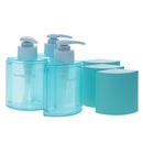 Portable 3 Pieces Press Pump Reusable Travel Size Bottles Set Makeup 288ml Blue