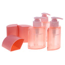 Portable 3 Pieces Press Pump Reusable Travel Size Bottles Set Makeup 288ml Coral Pink