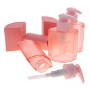 Portable 3 Pieces Press Pump Reusable Travel Size Bottles Set Makeup 288ml Coral Pink