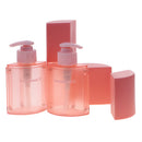 Portable 3 Pieces Press Pump Reusable Travel Size Bottles Set Makeup 288ml Coral Pink