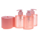 Portable 3 Pieces Press Pump Reusable Travel Size Bottles Set Makeup 288ml Coral Pink