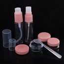 Plastic Refillable Travel Bottles Cream Jars Set for Shower Gel Shampoo Lotion Container Pink