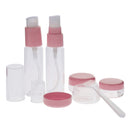 Plastic Refillable Travel Bottles Cream Jars Set for Shower Gel Shampoo Lotion Container Pink