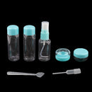 Plastic Refillable Travel Bottles Cream Jars Set for Shower Gel Shampoo Lotion Container Blue