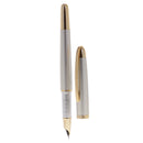 White Fountain Pen Fine Nib Gold Trim Business Family Graduation Gifts Office