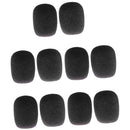 10 Pieces Small Lapel Tie Microphone Sponges Protection Cover 28 x 22 x 8mm Black