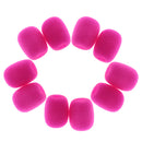 10 Pieces Small Lapel Tie Microphone Sponges Protection Cover 1.1 x 0.86 x 0.31inch Fushcia