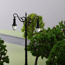 Pack of 2 Pieces 1:64 S Scale Model Railway Layout Lights Lamppost Dual Head Street Courtyard Lamp Toys Kids Gift DIY 8.5cm/3.34