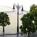 Pack of 2 Pieces 1:64 S Scale Model Railway Layout Lights Lamppost Dual Head Street Courtyard Lamp Toys Kids Gift DIY 8.5cm/3.34