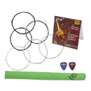 Portable 6 Guitar Pieces Strings 1 Piece Polishing Cloth Set for Classical Guitar Parts with 2 Pieces Picks