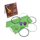 Portable 6 Guitar Pieces Strings 1 Piece Polishing Cloth Set for Classical Guitar Parts with 2 Pieces Picks
