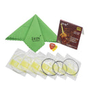 Portable 6 Guitar Pieces Strings 1 Piece Polishing Cloth Set for Classical Guitar Parts with 2 Pieces Picks